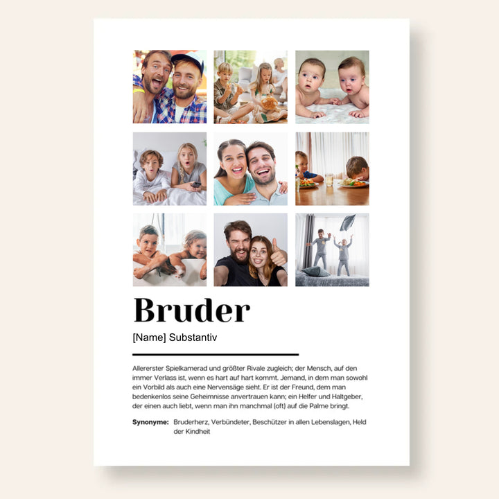 Poster Fotocollage Definition BRUDER personalisiert