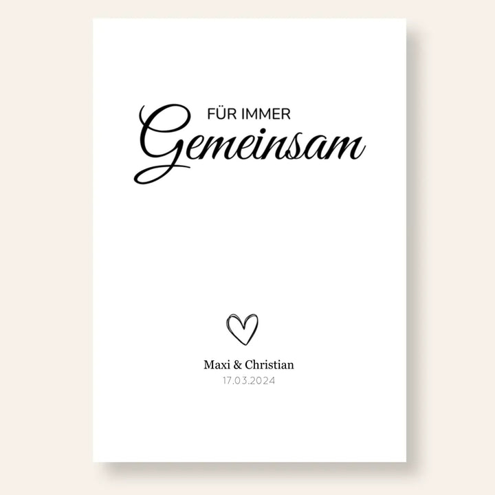 Poster Paar Beziehung gemeinsam personalisiert