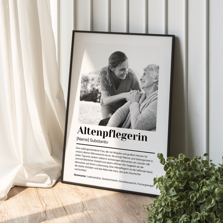 Fotoposter Definition ALTENPFLEGERIN personalisiert