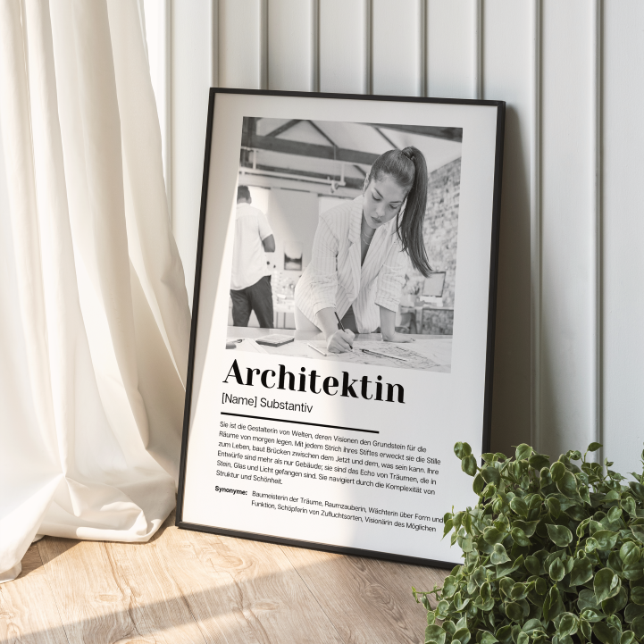 Fotoposter Definition ARCHITEKTIN personalisiert