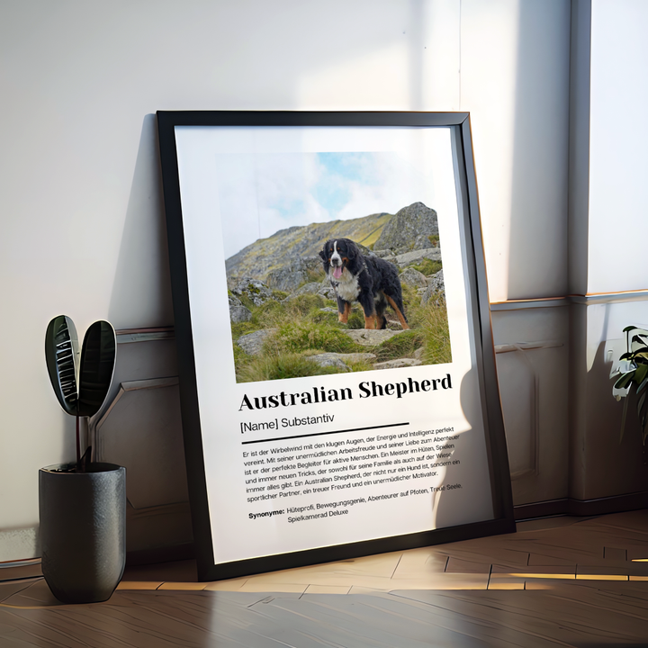 Fotoposter Definition Australian Shepherd personalisiert