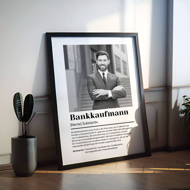 Fotoposter Definition BANKKAUFMANN personalisiert