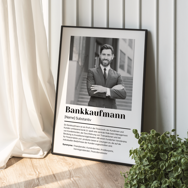 Fotoposter Definition BANKKAUFMANN personalisiert