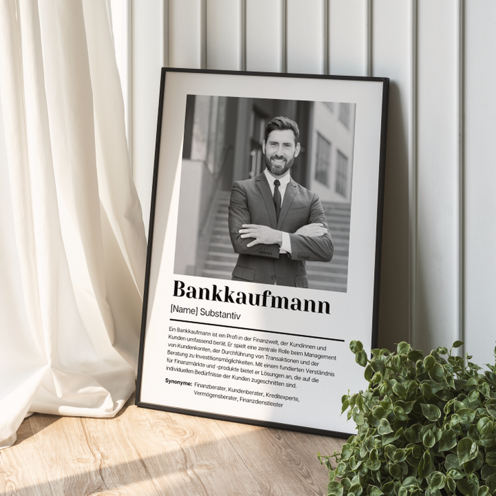 Fotoposter Definition BANKKAUFMANN personalisiert