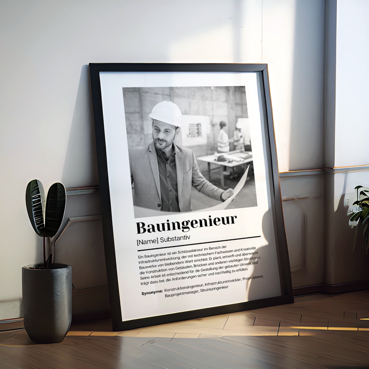 Fotoposter Definition BAUINGENIEUR personalisiert