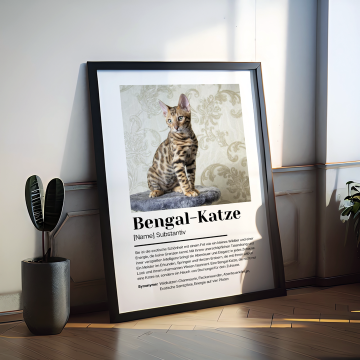 Fotoposter Definition Bengal-Katze personalisiert