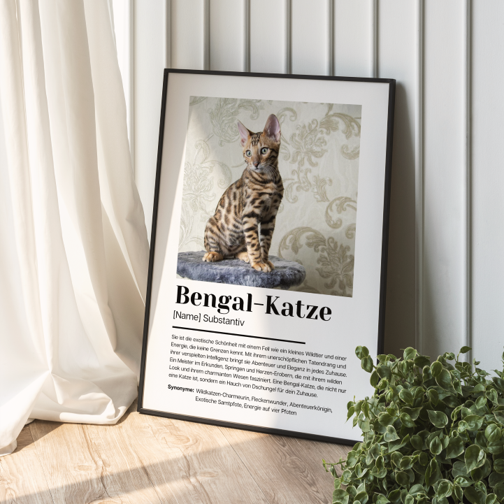 Fotoposter Definition Bengal-Katze personalisiert