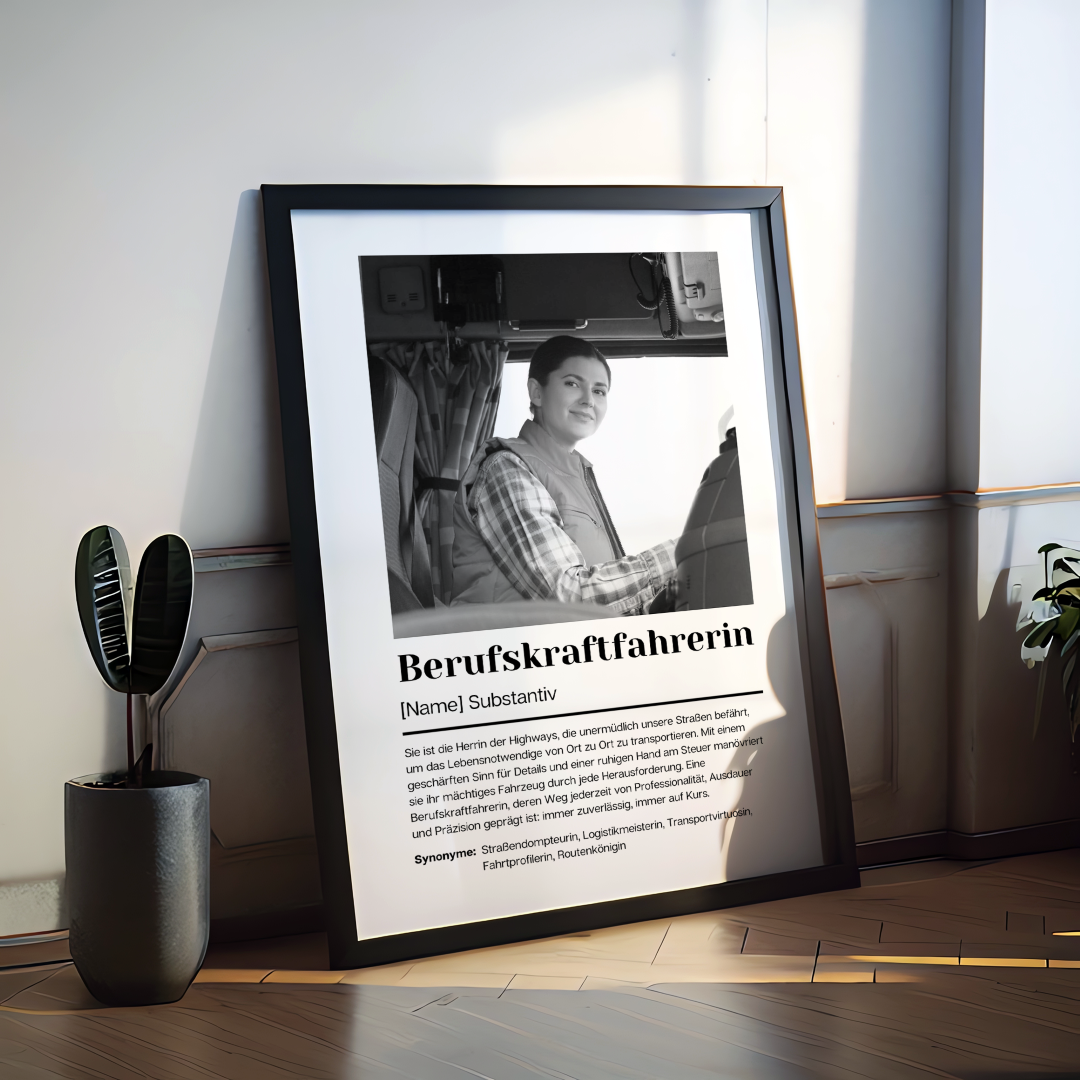 Fotoposter Definition BERUFSKRAFTFAHRERIN personalisiert