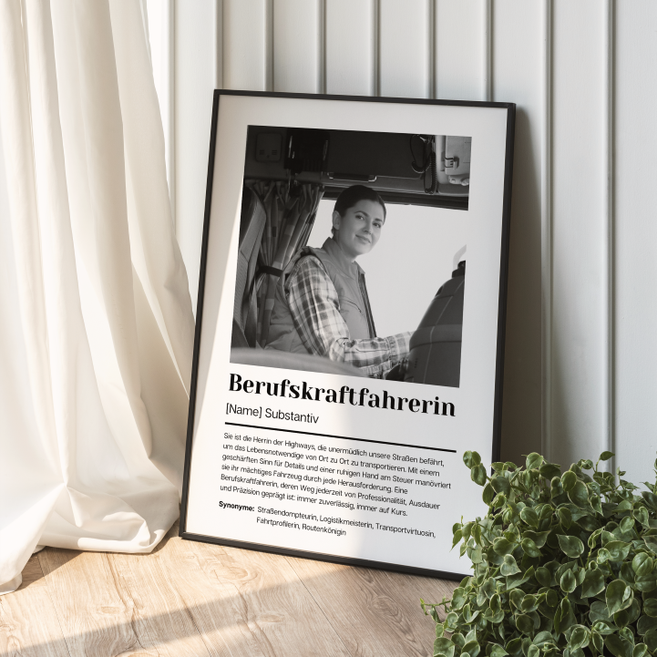 Fotoposter Definition BERUFSKRAFTFAHRERIN personalisiert