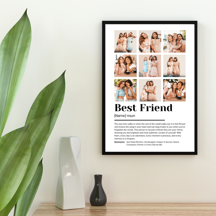 Poster Fotocollage Definition BEST FRIEND personalisiert