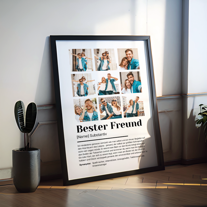 Poster Fotocollage Definition BESTER FREUND personalisiert