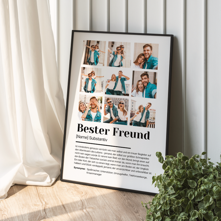 Poster Fotocollage Definition BESTER FREUND personalisiert