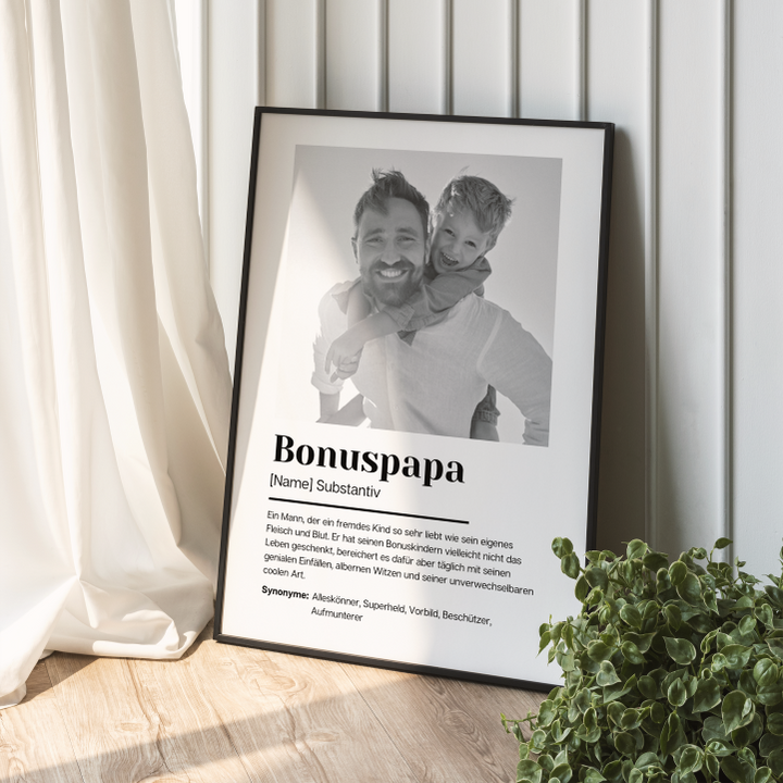 Fotoposter Definition BONUSPAPA personalisiert