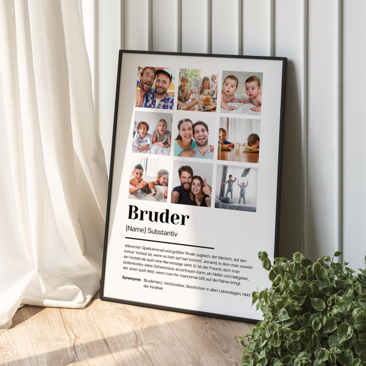 Poster Fotocollage Definition BRUDER personalisiert