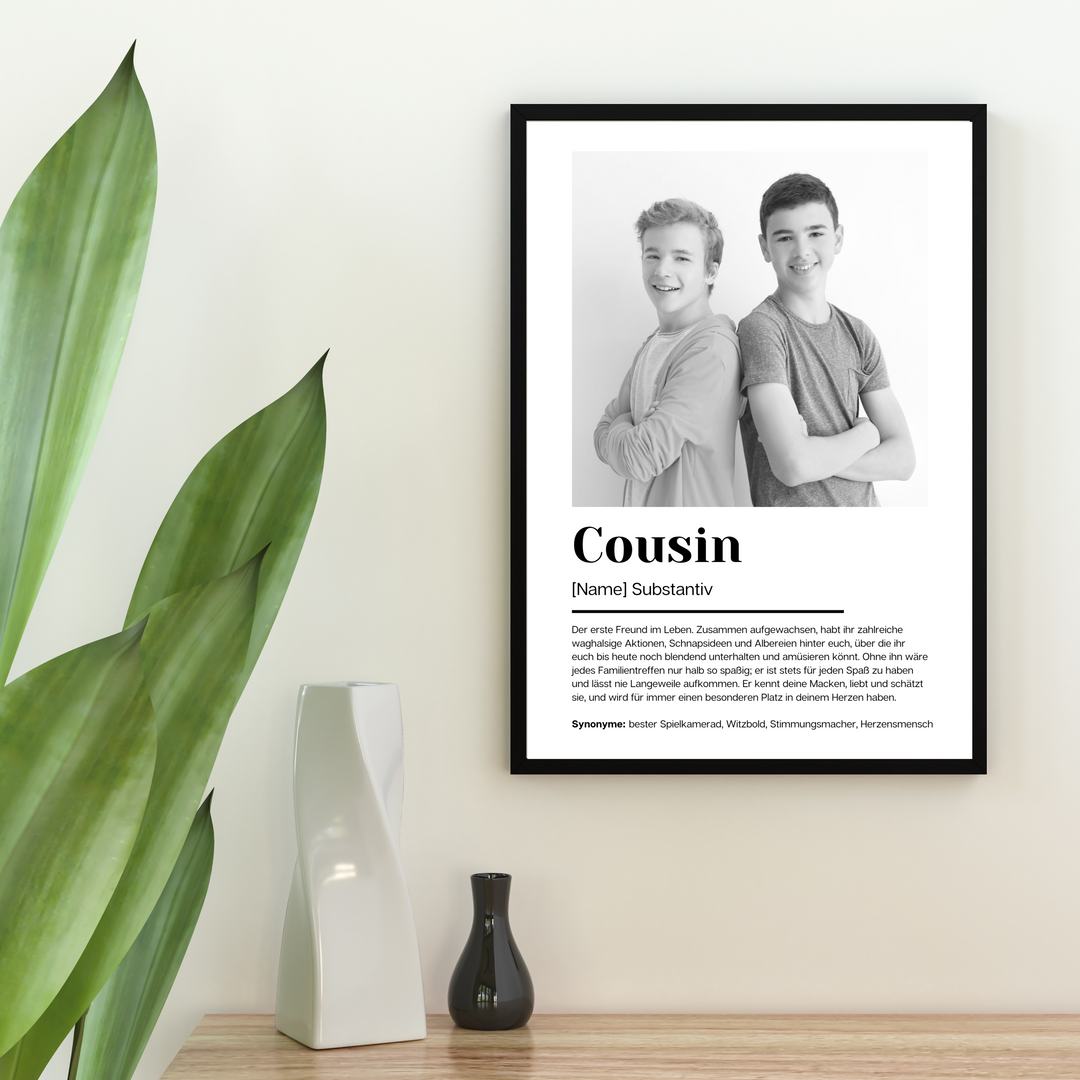 Fotoposter Definition COUSIN personalisiert