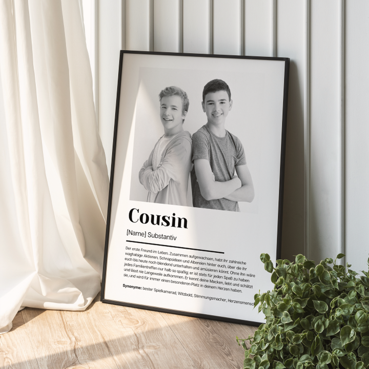 Fotoposter Definition COUSIN personalisiert