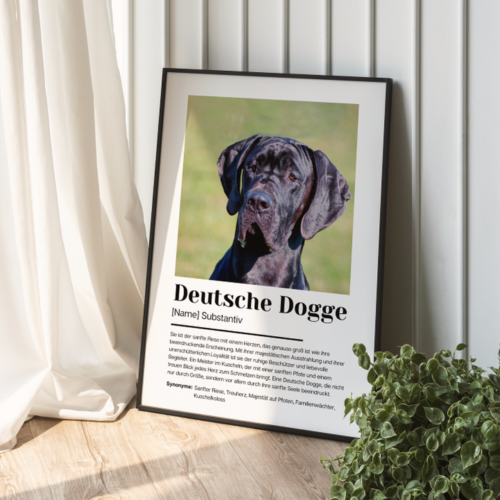 Fotoposter Definition Deutsche Dogge personalisiert