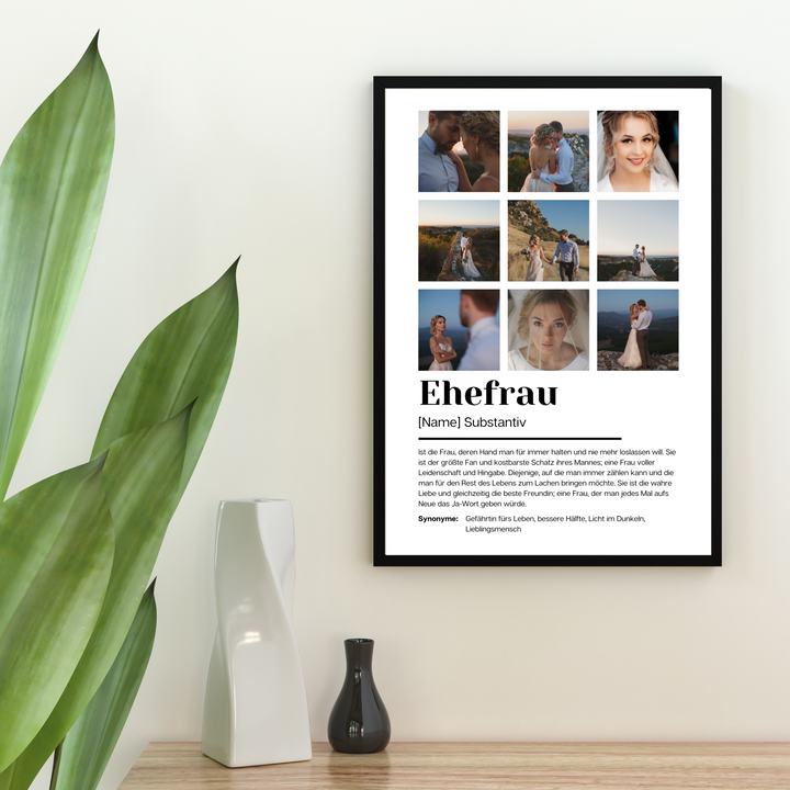 Poster Fotocollage Definition EHEFRAU personalisiert