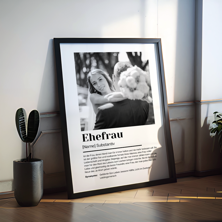 Fotoposter Definition EHEFRAU personalisiert