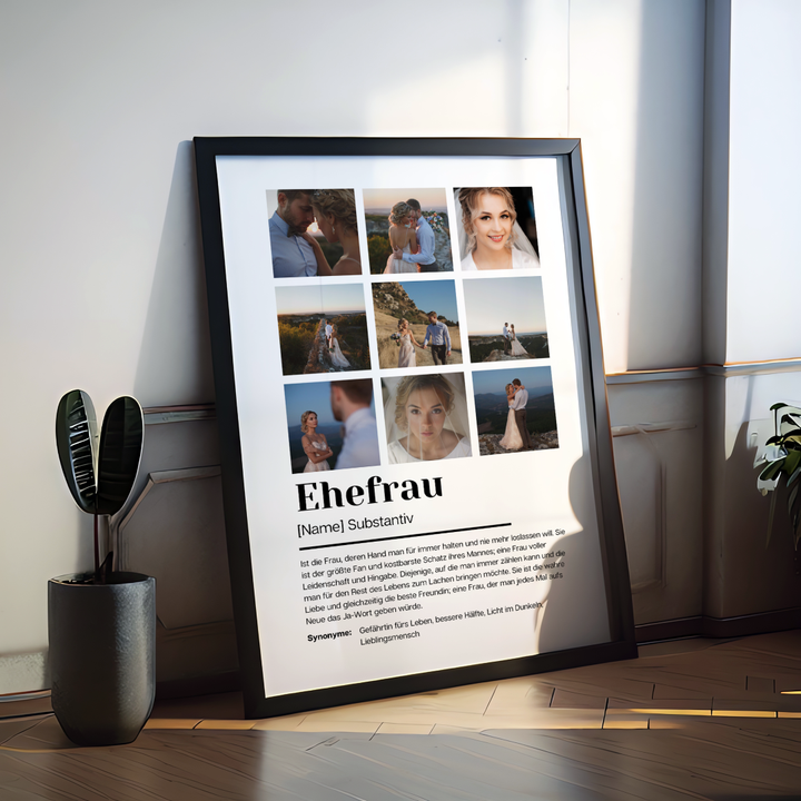 Poster Fotocollage Definition EHEFRAU personalisiert