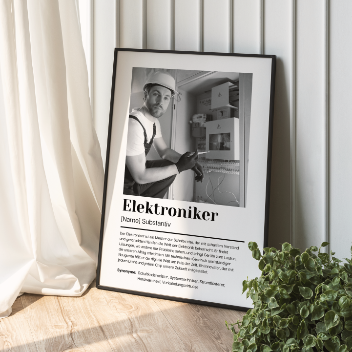 Fotoposter Definition ELEKTRONIKER personalisiert