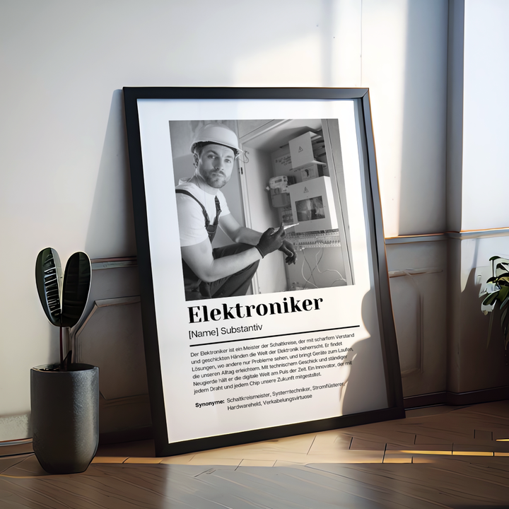 Fotoposter Definition ELEKTRONIKER personalisiert