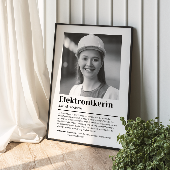 Fotoposter Definition ELEKTRONIKERIN personalisiert