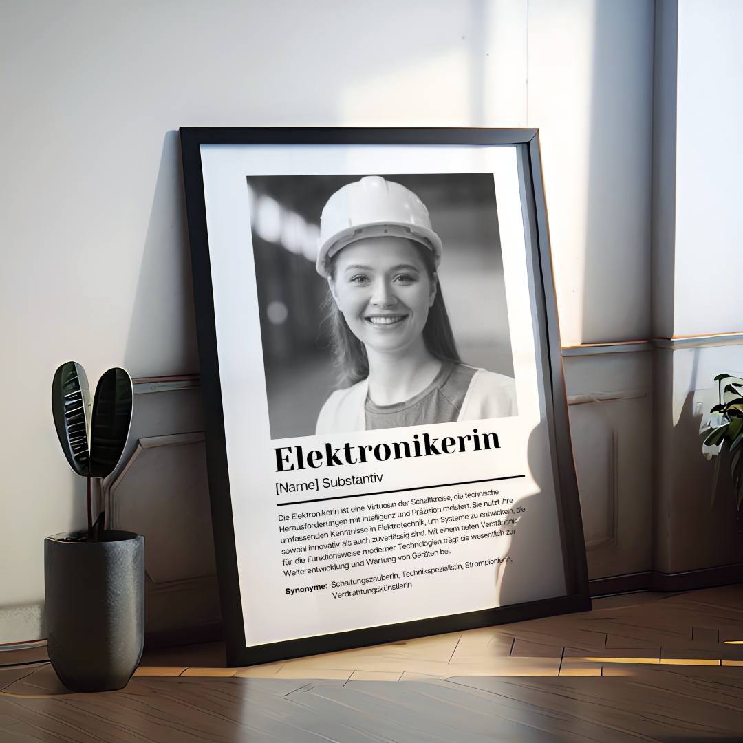 Fotoposter Definition ELEKTRONIKERIN personalisiert