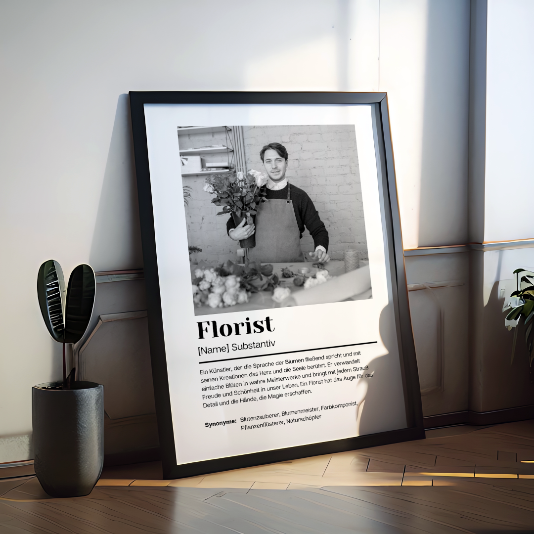 Fotoposter Definition FLORIST personalisiert