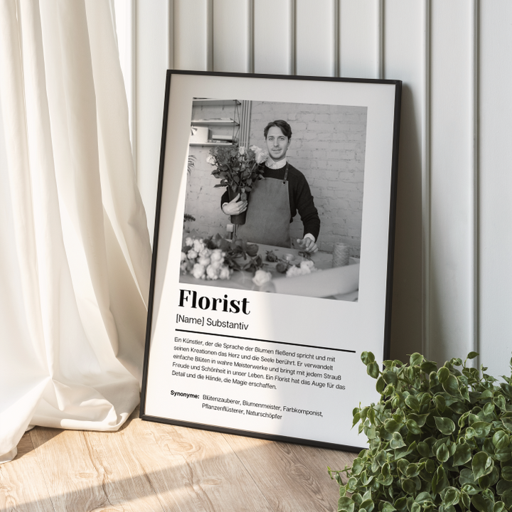 Fotoposter Definition FLORIST personalisiert