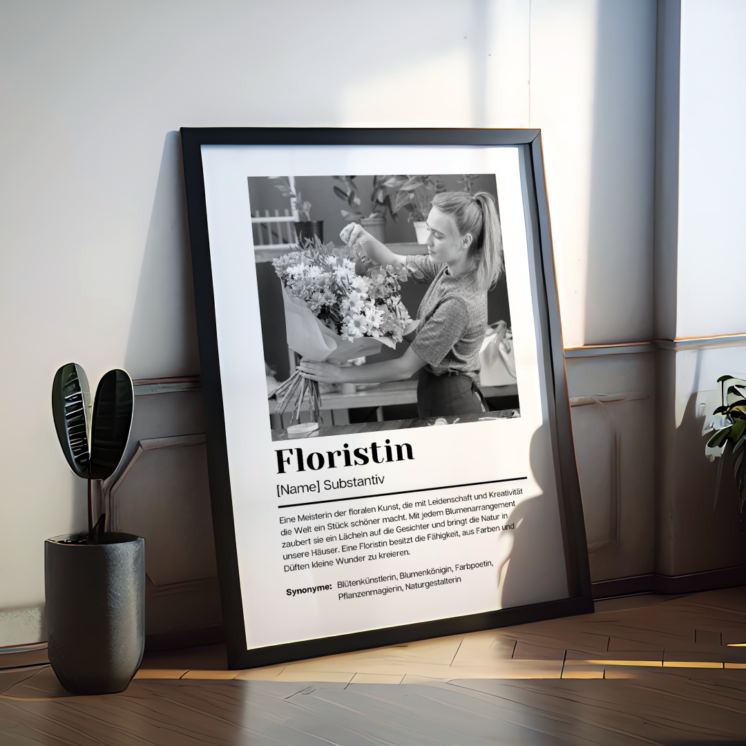 Fotoposter Definition FLORISTIN personalisiert