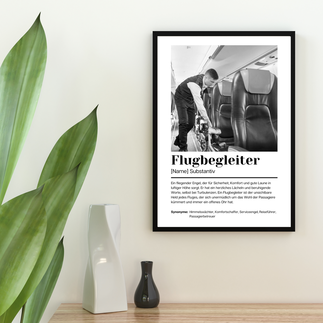 Fotoposter Definition FLUGBEGLEITER personalisiert