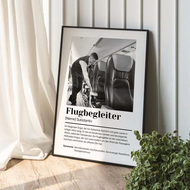 Fotoposter Definition FLUGBEGLEITER personalisiert