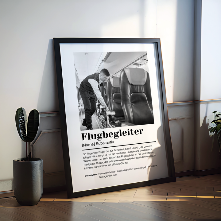 Fotoposter Definition FLUGBEGLEITER personalisiert