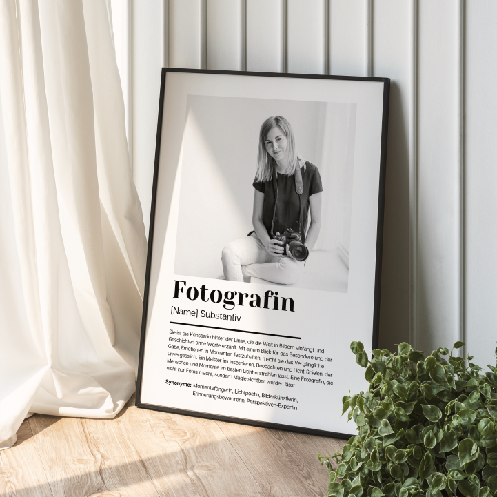 Fotoposter Definition Fotografin personalisiert