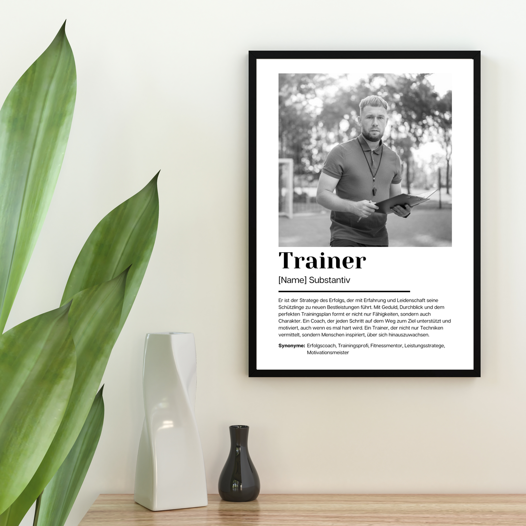 Personalisiertes Fotoposter Definition Trainer | Kleibt