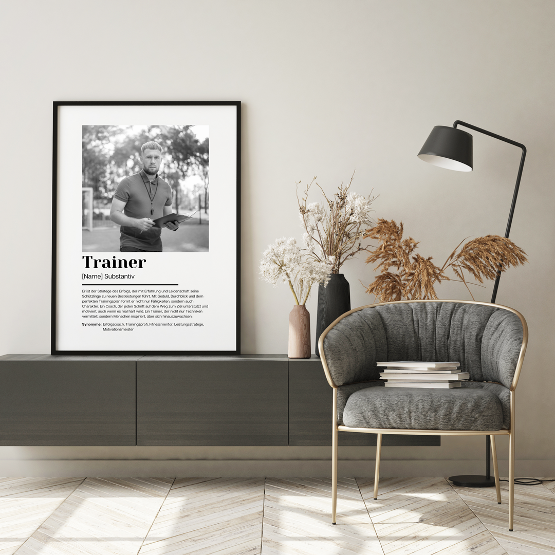 Personalisiertes Fotoposter Definition Trainer | Kleibt