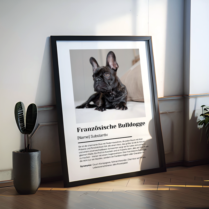 Fotoposter Definition Französische Bulldogge personalisiert