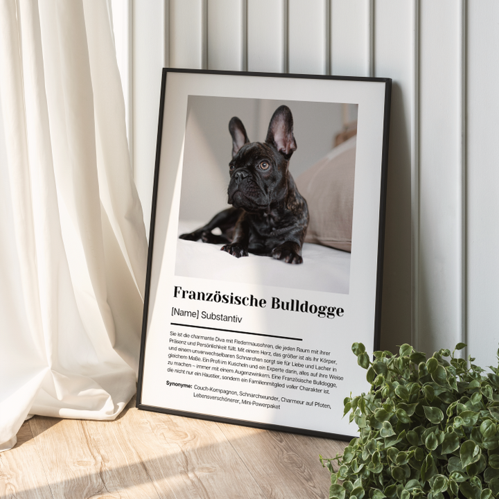 Fotoposter Definition Französische Bulldogge personalisiert