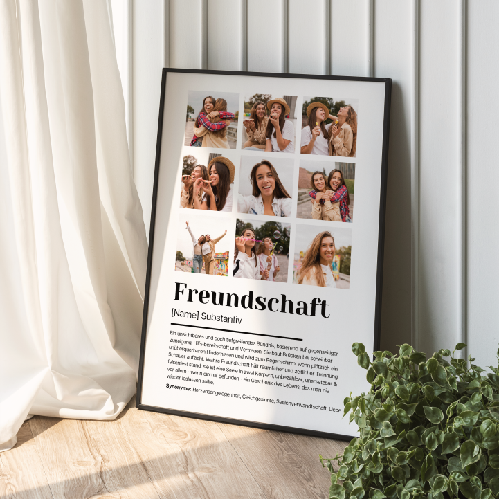 Poster Fotocollage Definition FREUNDSCHAFT personalisiert