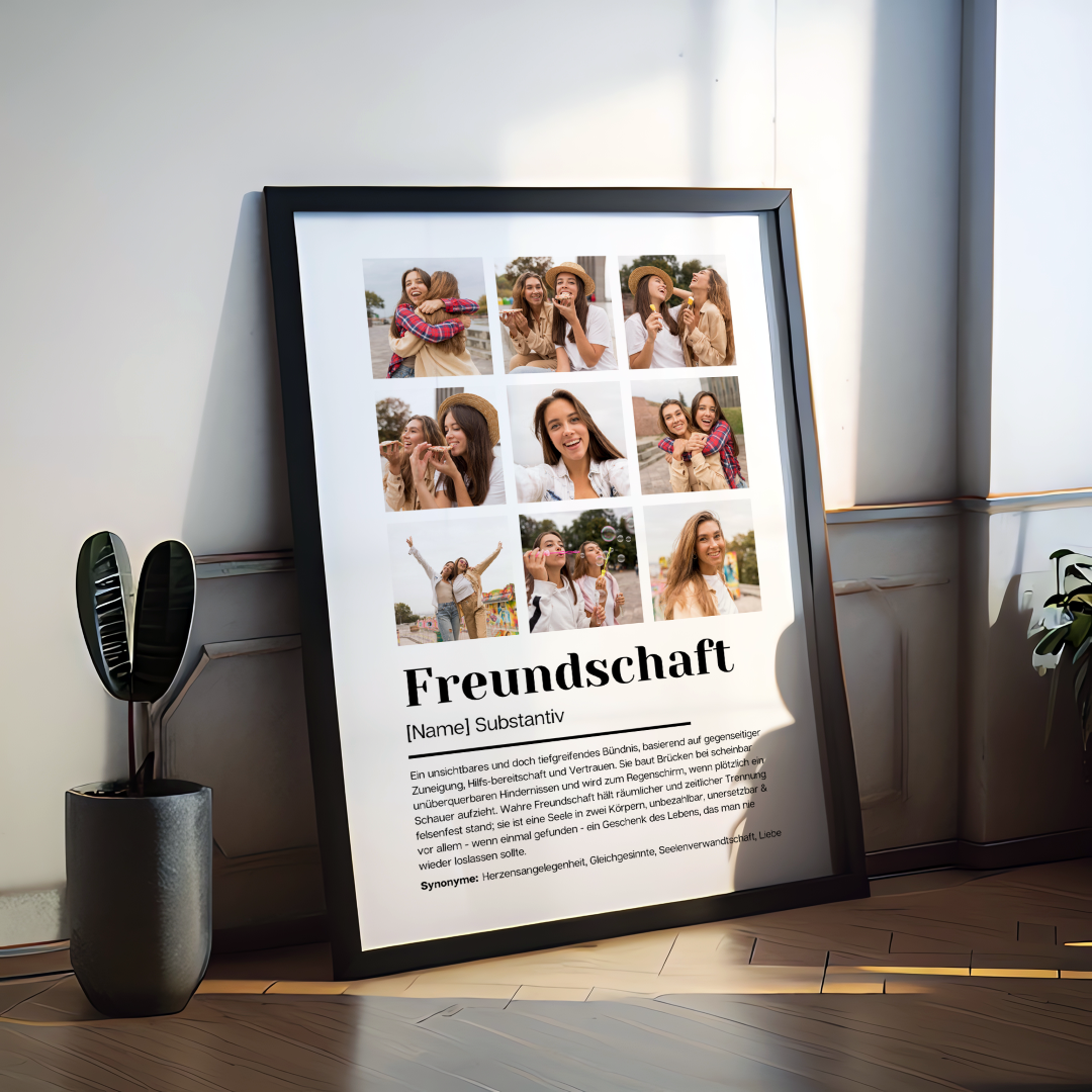 Poster Fotocollage Definition FREUNDSCHAFT personalisiert