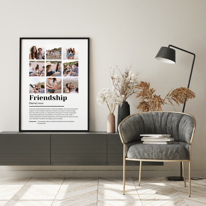 Poster Fotocollage Definition FRIENDSHIP personalisiert