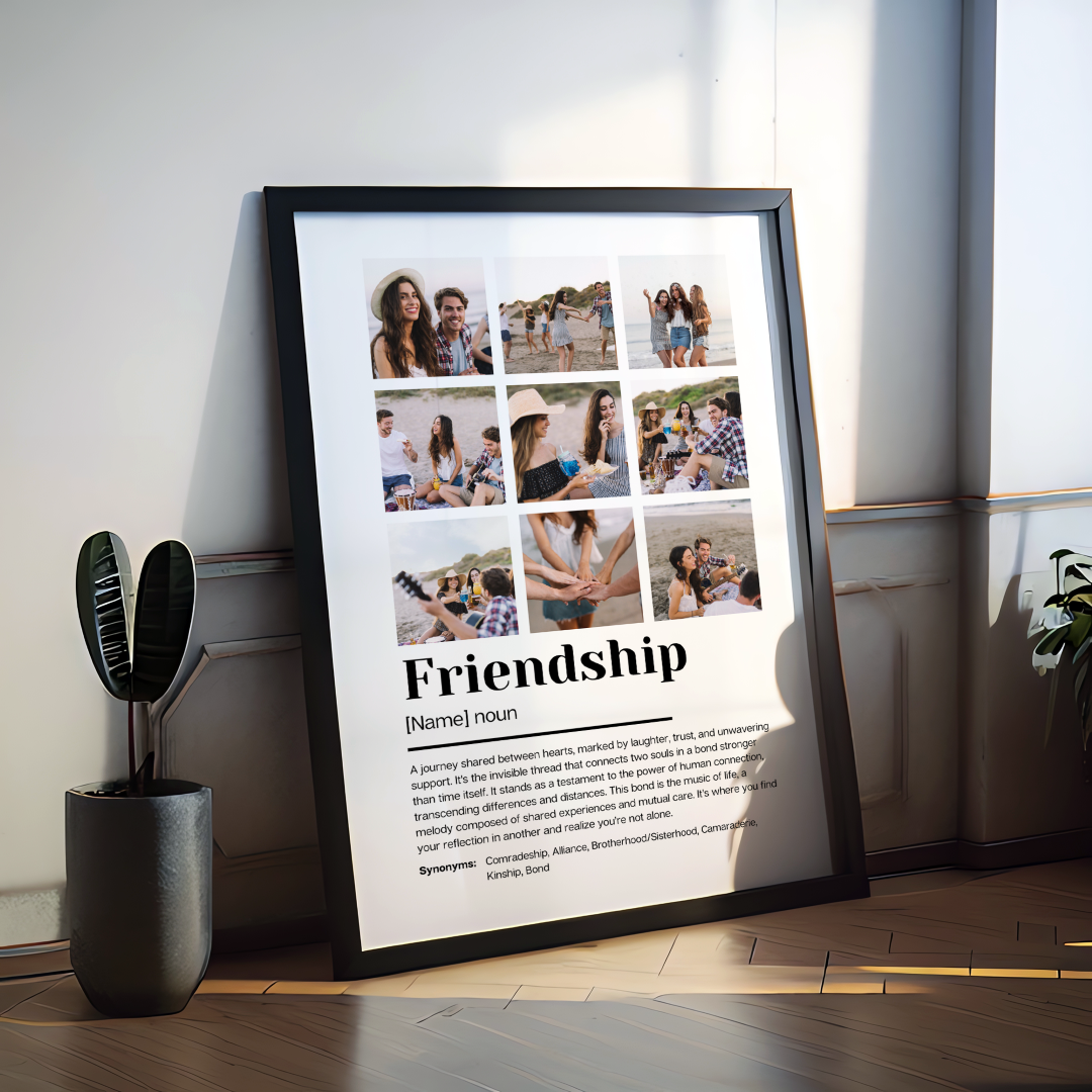 Poster Fotocollage Definition FRIENDSHIP personalisiert