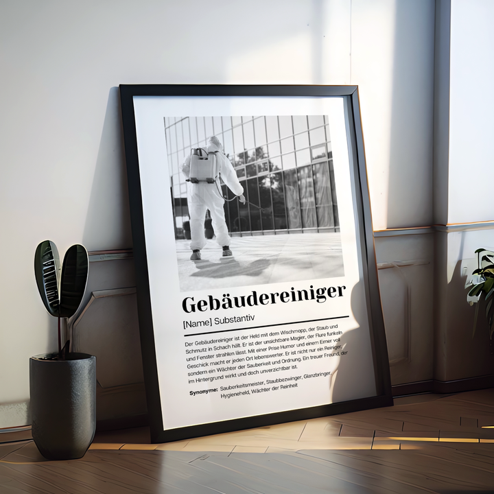 Fotoposter Definition GEBÄUDEREINIGER personalisiert