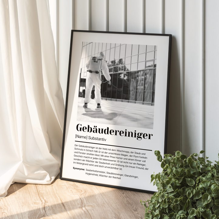 Fotoposter Definition GEBÄUDEREINIGER personalisiert