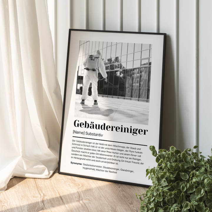 Fotoposter Definition GEBÄUDEREINIGER personalisiert