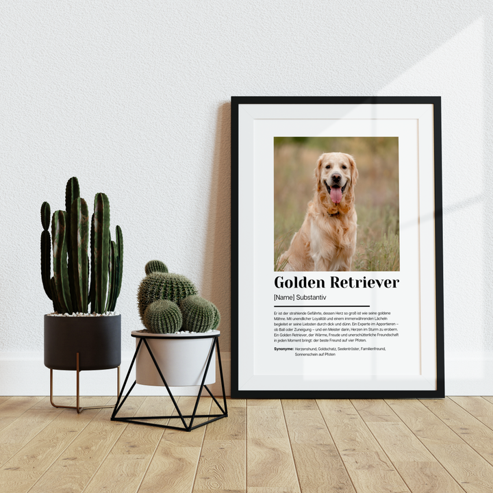 Fotoposter Definition Golden Retriever personalisiert