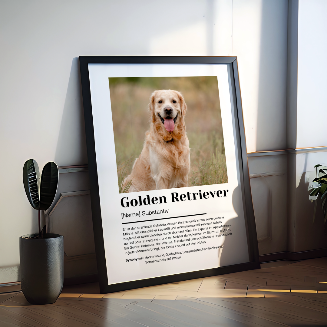 Fotoposter Definition Golden Retriever personalisiert