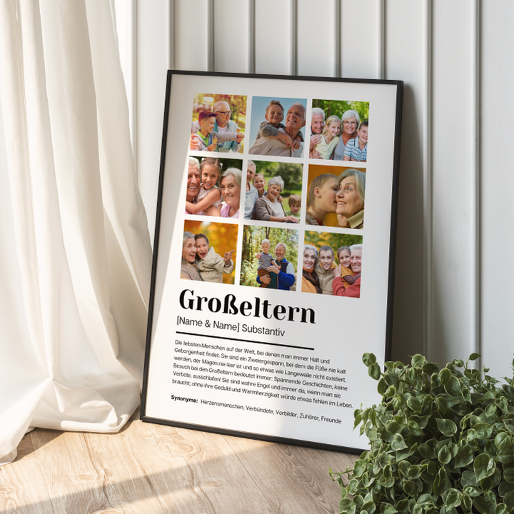 Poster Fotocollage Definition GROSSELTERN personalisiert