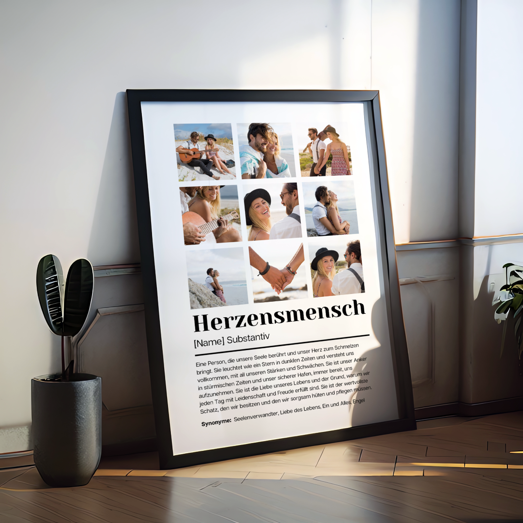 Poster Fotocollage Definition HERZENSMENSCH personalisiert